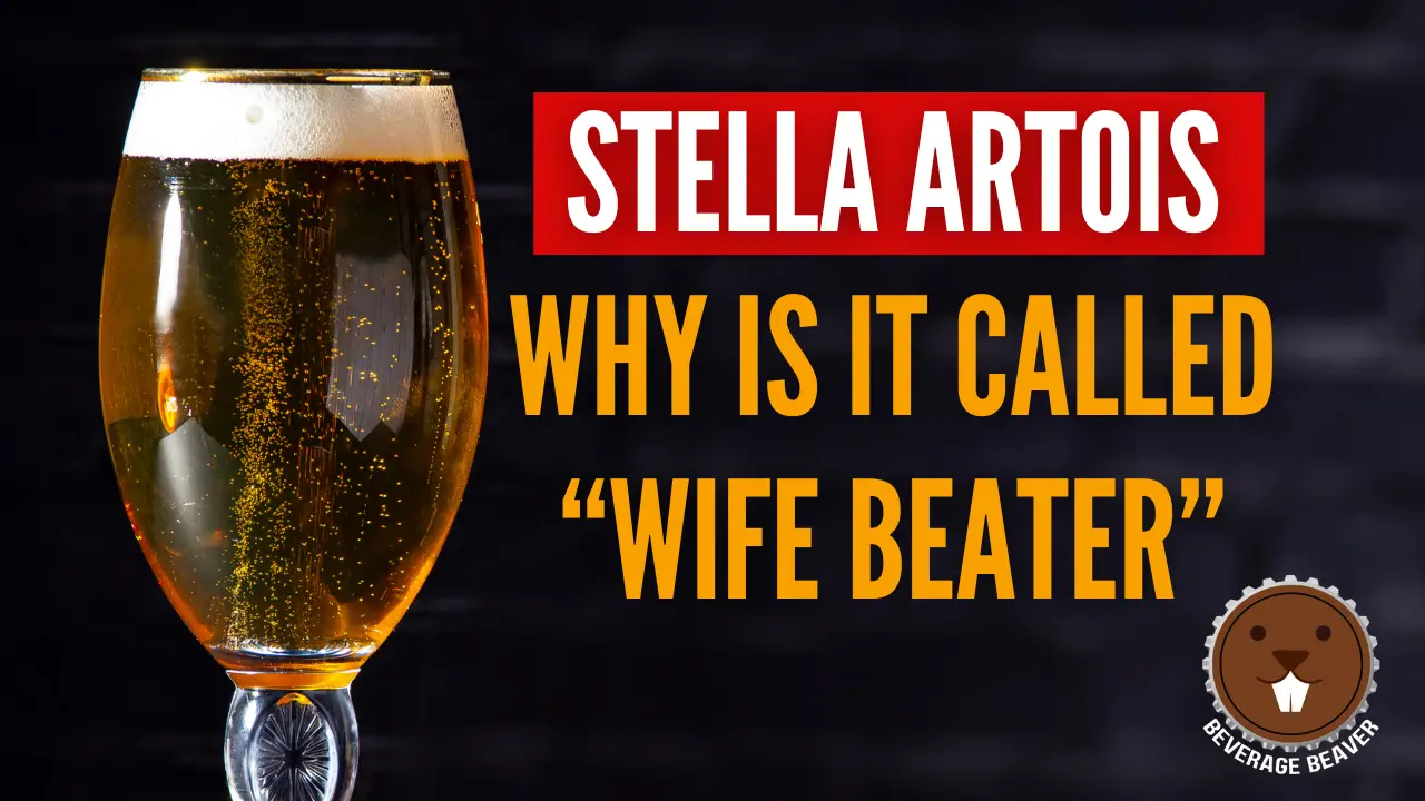 A glass of stella next to the title "Why is Stella Called Wife beater?"