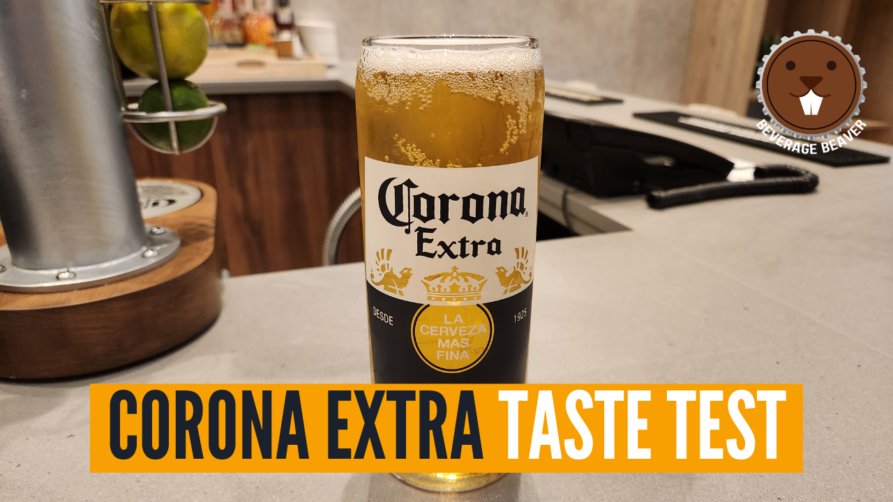 A Glass of Corona Extra with the caption 'Corona Extra Taste Test'