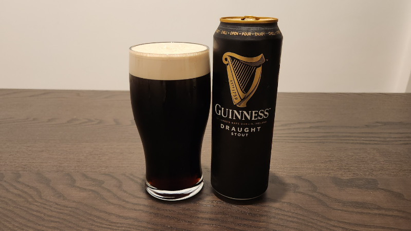 A poured Guinness Can