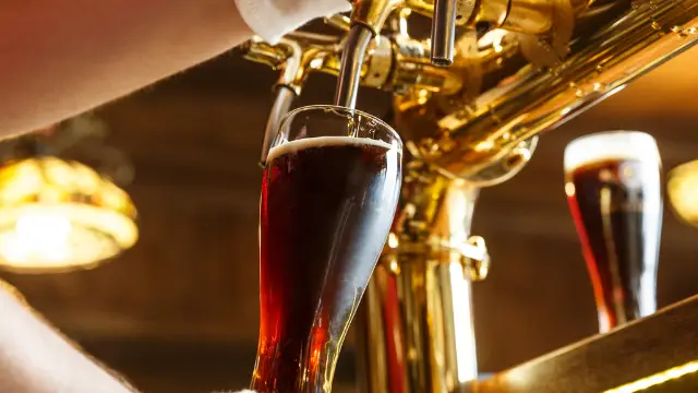 An ale being poured from the tap