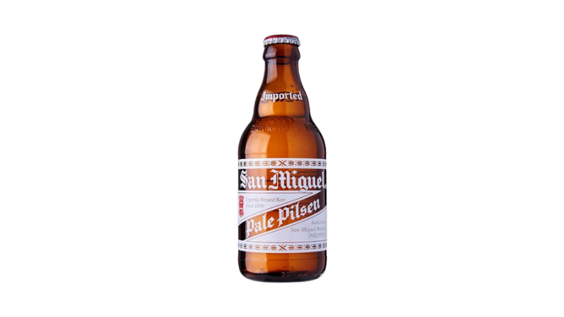 A bottle of San Miguel Pale Pilsen