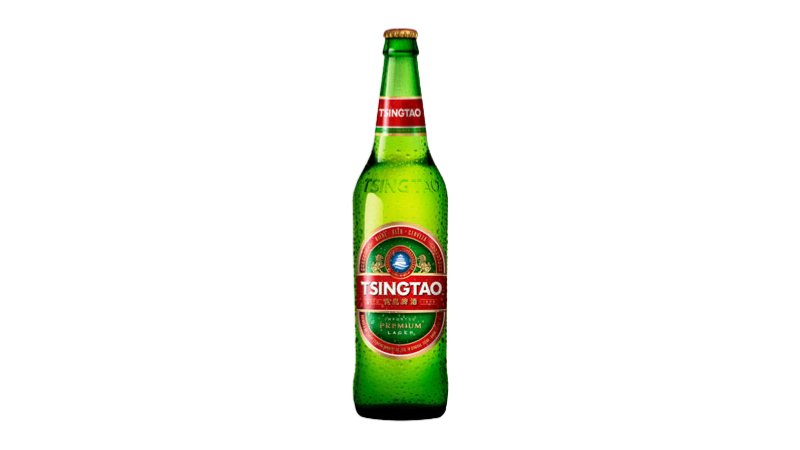 A bottle of Tsingtao Lager