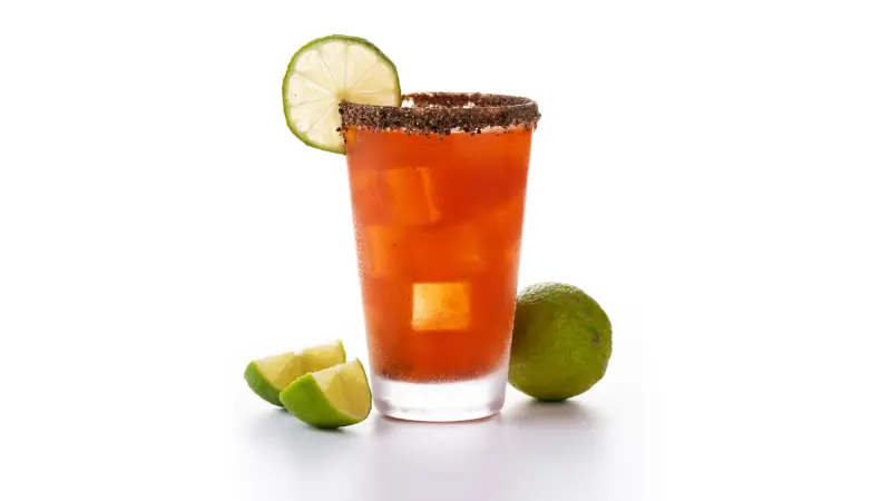 A Michelada Cocktail With Beer Salt