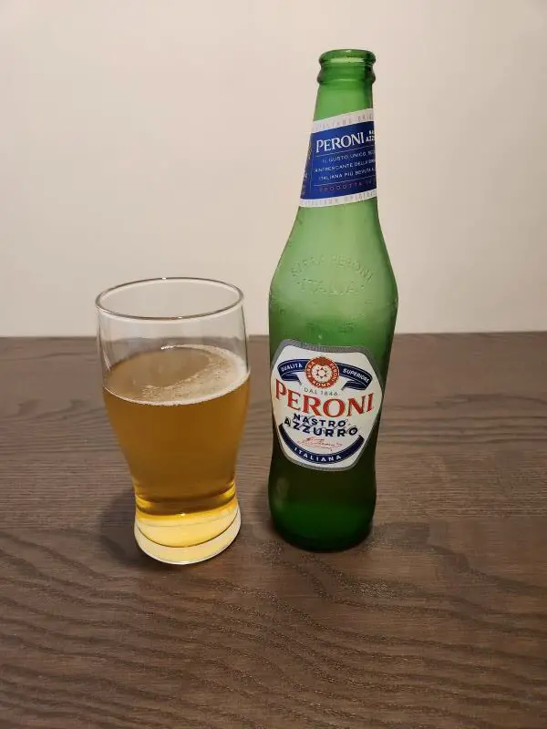 A poured Glass of Peroni