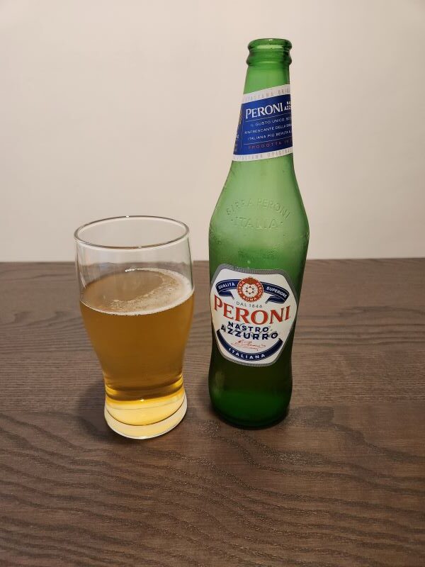 A poured Glass of Peroni