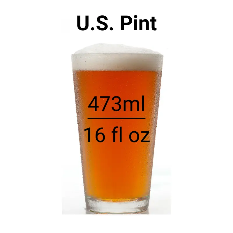 US Pint Size Measurements