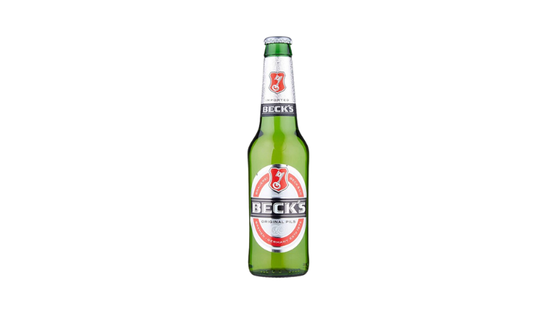 A bottle of Becks Beer