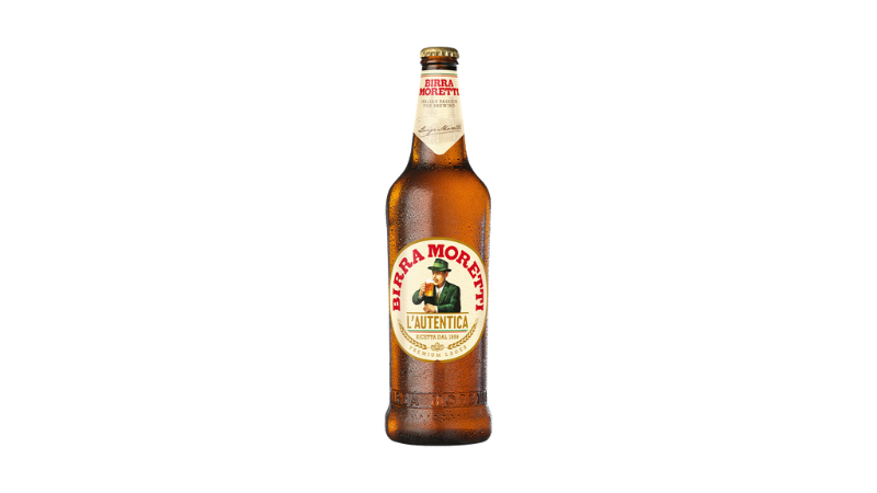 A bottle of Moretti Beer