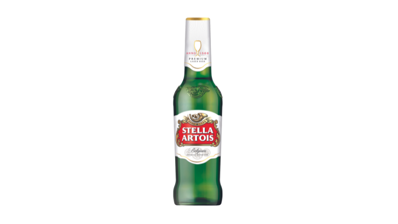 A bottle of Stella Artois Beer