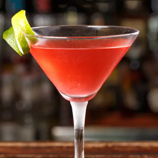 A close up of a Cosmopolitan Cocktail
