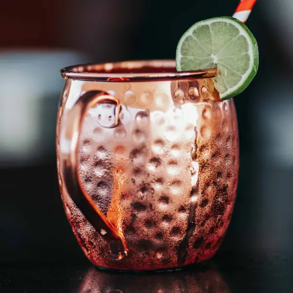A close up of a Moscow Mule Cocktail