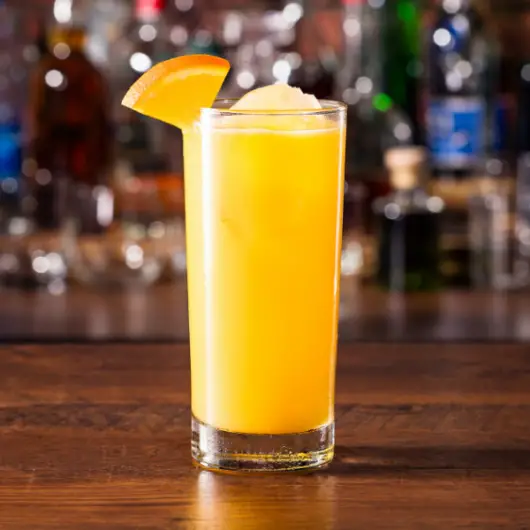 A Screwdriver Cocktail on a bar