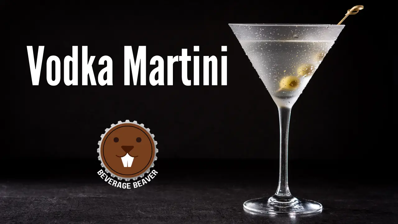 A Classic Vodka Martini on a black background