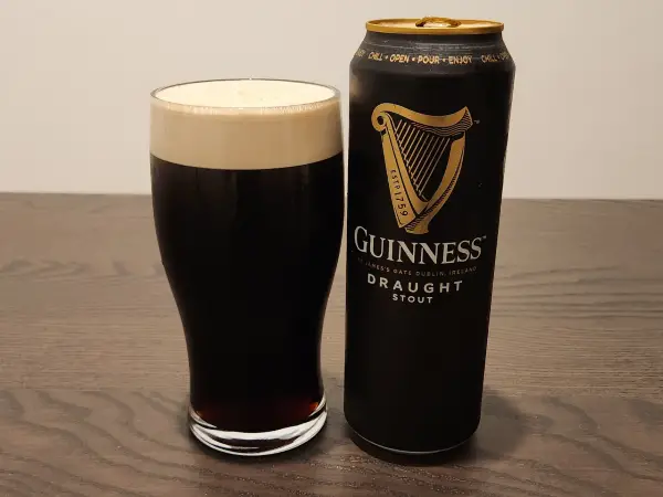 A close up of a Guinness Stout