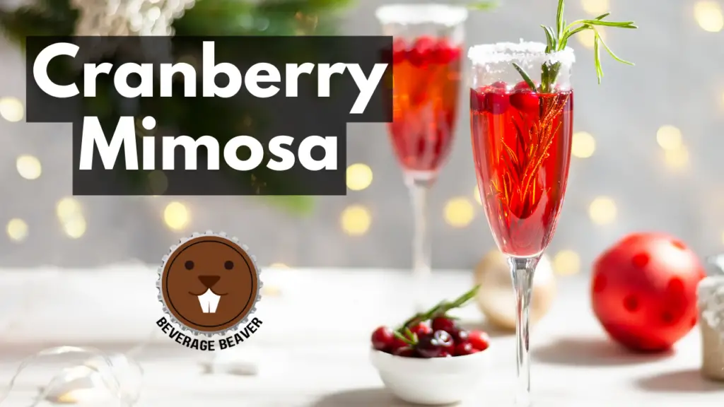 Two glasses of Cranberry Mimosa cocktails