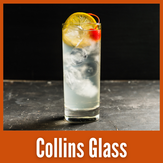 A cocktail in a Collins Glass